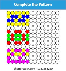 Complete the Pattern. Education logic game for preschool kids. Vector Illustration.