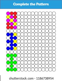 Complete the Pattern. Education logic game for preschool kids. Vector Illustration.