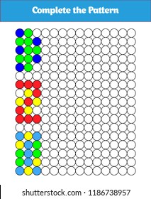 Complete the Pattern. Education logic game for preschool kids. Vector Illustration.