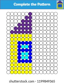 Complete the Pattern. Education logic game for preschool kids. Vector Illustration.