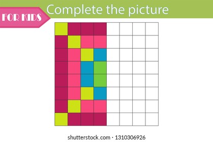 Complete the Pattern. Education logic game for preschool kids. Vector Illustration. 