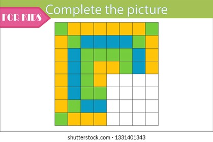Complete the Pattern. Education logic game for preschool kids. Vector Illustration. 