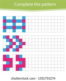 Complete the Pattern. Education logic game for preschool kids. Vector Illustration. 