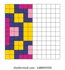 Complete the Pattern. Education logic game for preschool kids. Vector Illustration. 6*6