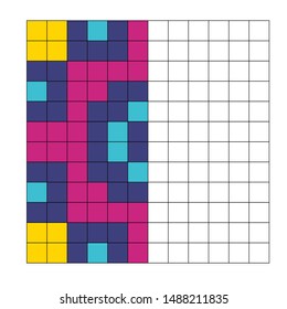 Complete the Pattern. Education logic game for preschool kids. Vector Illustration. 6*6