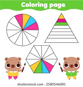 Complete patterns. Coloring page for toddlers. Educational game for children. Drawing activity for kids elementary