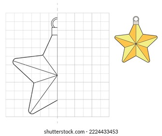 Complete the picture and coloring. Letter. Star.