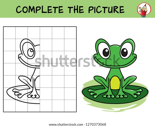 Complete Picture Funny Frog Copy Picture Stock Vector (Royalty Free