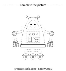 Complete the picture.Coloring page.Children educational game.