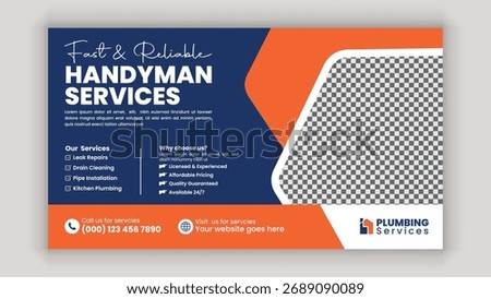 Complete Plumbing Repair and Installation Services Social Media Banner Template for Home and Commercial Projects