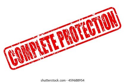 COMPLETE PROTECTION on stamp text on white