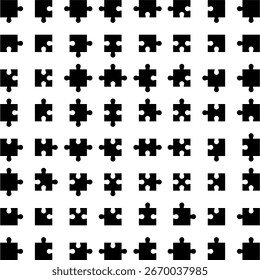 Un conjunto completo de 64 piezas cuadradas de rompecabezas. Adecuado para su uso como iconos.