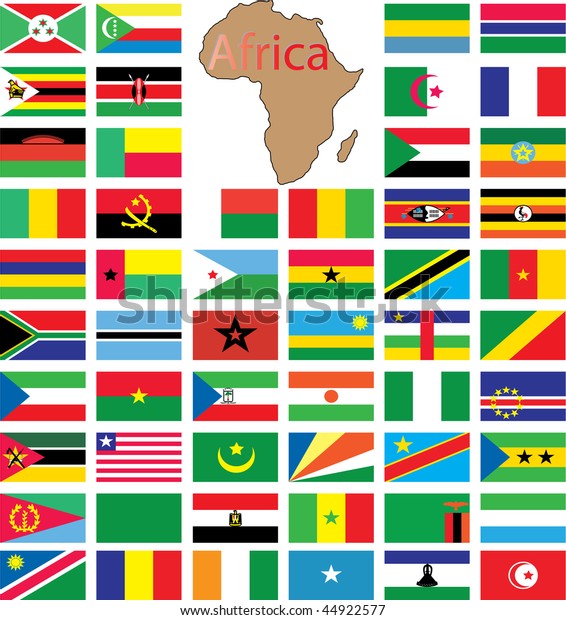 Complete Set African Flags Stock Vector (Royalty Free) 44922577