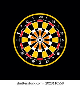 complete set black dartboard vector number logo design