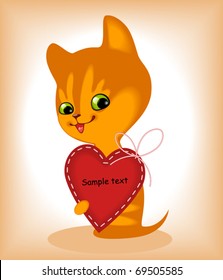 complete set of cards. Valentines Day. heart and a kitten 8. Similar in a portfolio