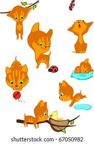 The complete set of cheerful red kittens 2