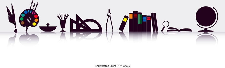 The complete set of contrast images of a stationary on a white background