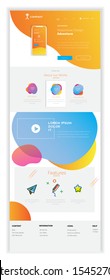 Complete Set of creative website template designs. Dynamic style.Concept of Landing page. web page design for mobile website or Apps. Vector Illustration.