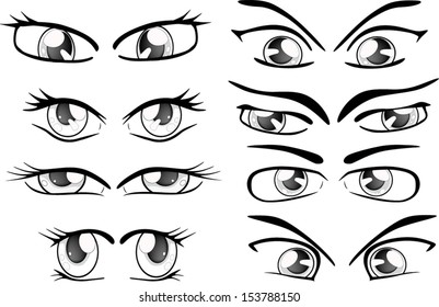 The complete set of the drawn eyes 