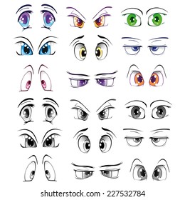 The complete set of the drawn eyes 