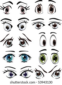 The complete set of the drawn eyes