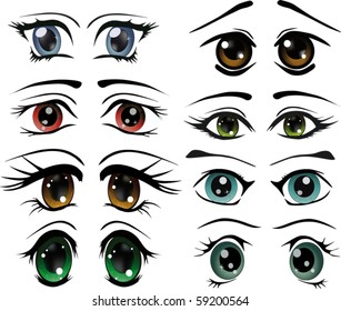 The complete set of the drawn eyes