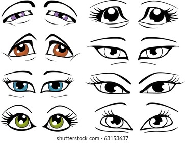 The complete set of the drawn eyes