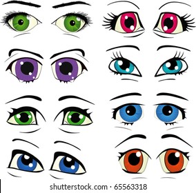 Complete Set Drawn Eyes Stock Vector (Royalty Free) 65563318 | Shutterstock