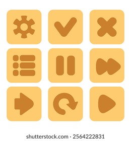 Complete set of game and gaming icons designed in vector format
