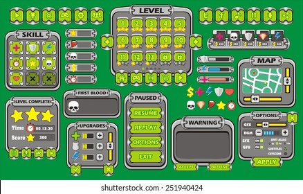 Complete set of graphical user interface (GUI) to build 2D video games