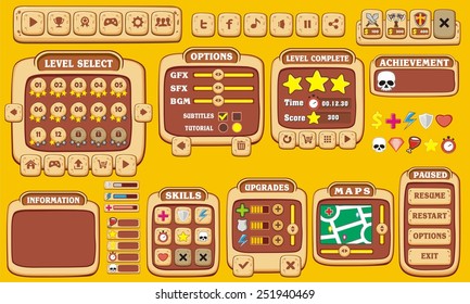 Complete set of graphical user interface (GUI) to build 2D video games