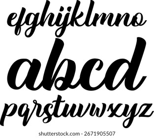 A complete set of handwritten calligraphy lowercase letters A-Z in EPS format. Perfect for invitations, logos, quotes, posters, branding, and elegant typography projects.