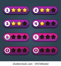 Complete set of level button game pop-up, icon, window and elements for creating medieval RPG video games