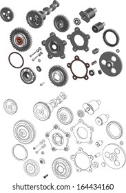 The complete set mechanisms and gears 