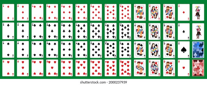 Complete Set Playing Cardsisolated Vector Illustration Stock Vector ...