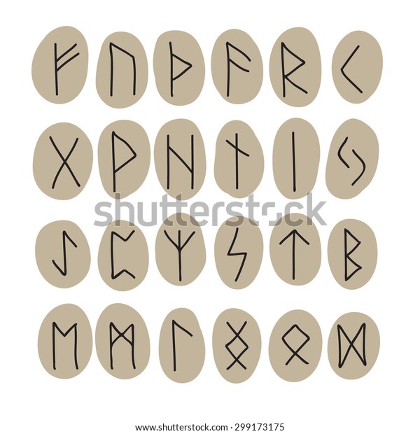 Complete Set Runes On Tablets Vector Stock Vector (Royalty Free ...