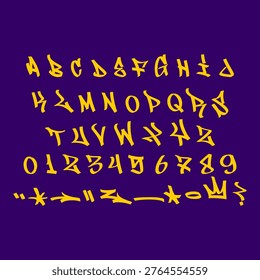 Complete Set of Tagger Graffiti Alphabet in Hand Style Script for Bold Typography Layouts and Urban Graphic Design Assets