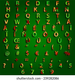 Complete Set Typography Triangle Vector Design