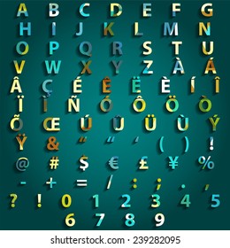 Complete Set Typography Triangle Vector Design