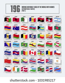 Complete set of Waving National flags of the world, Part one