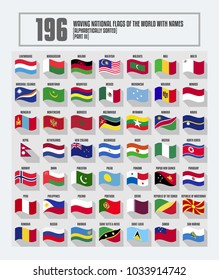 Complete set of Waving National flags of the world, Part three