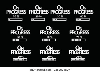 complete set of writing on progress with percentages eps 10