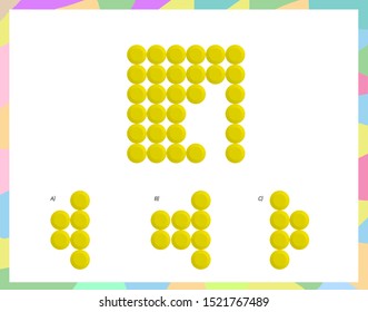 Complete the shape not given iq test - Practical Questions- Intelligence questions, visual intelligence - Vector
