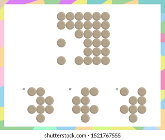 Complete the shape not given iq test - Practical Questions- Intelligence questions, visual intelligence - Vector