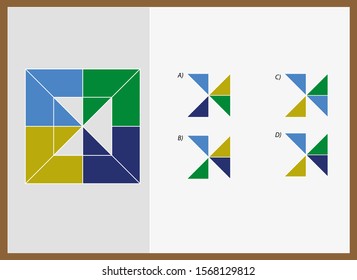 Complete the shape not given iq test - Practical Questions- Intelligence questions, visual intelligence - Vector