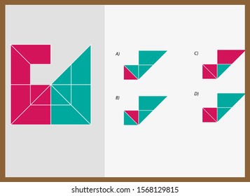 Complete the shape not given iq test - Practical Questions- Intelligence questions, visual intelligence - Vector