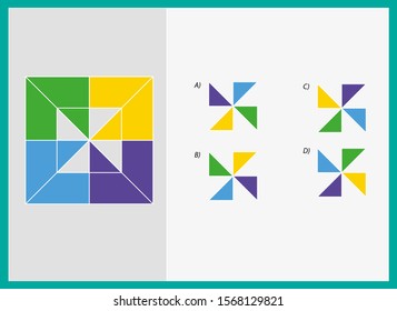 Complete the shape not given iq test - Practical Questions- Intelligence questions, visual intelligence - Vector