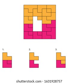 Complete the shape. Puzzle, Intelligence questions, Visual intelligence.