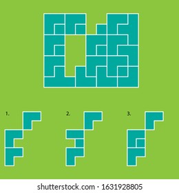 Complete the shape. Puzzle, Intelligence questions, Visual intelligence.
