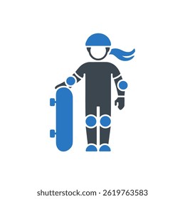 Complete Skateboard Gear Icon Isolated On White Background